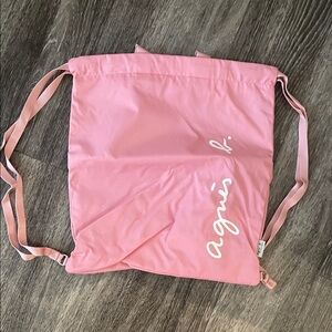 Agnes B. Pink Drawstring Backpack